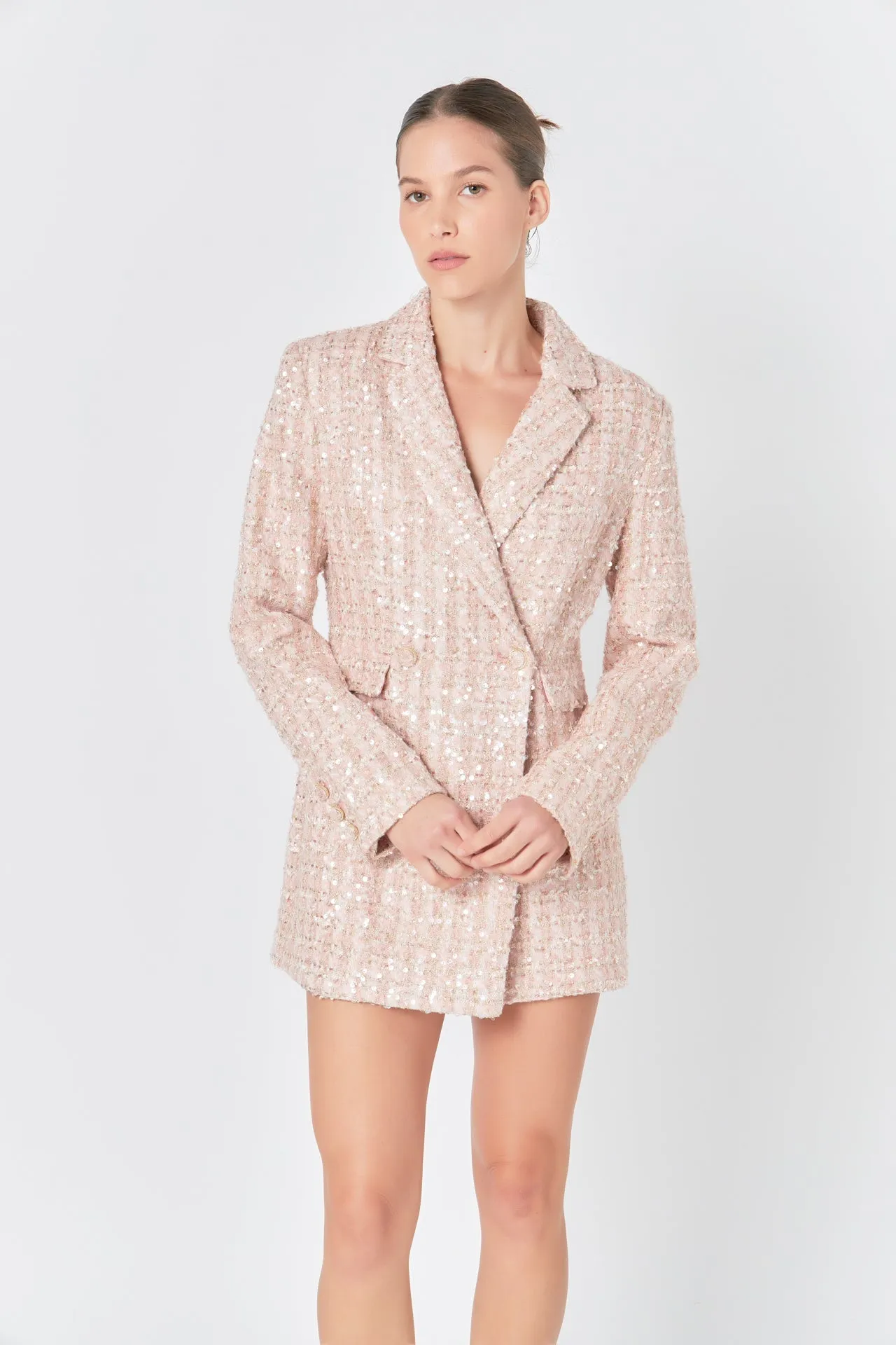 Endless Rose - Premium Sequins Tweed Romper