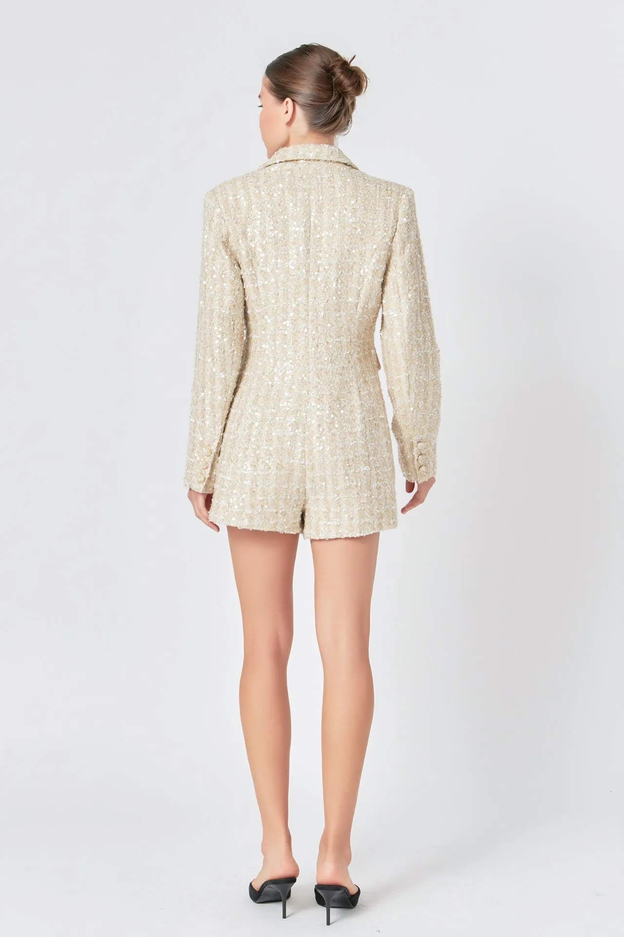 Endless Rose - Premium Sequins Tweed Romper