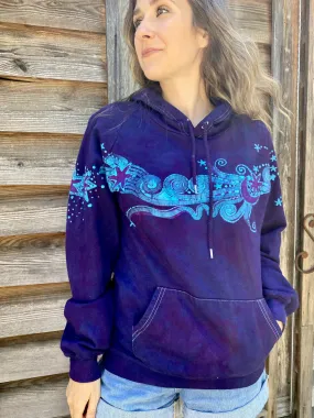 Fair Isle Galaxy Pullover Batik Hoodie - Organic Cotton - Size Medium ONLY