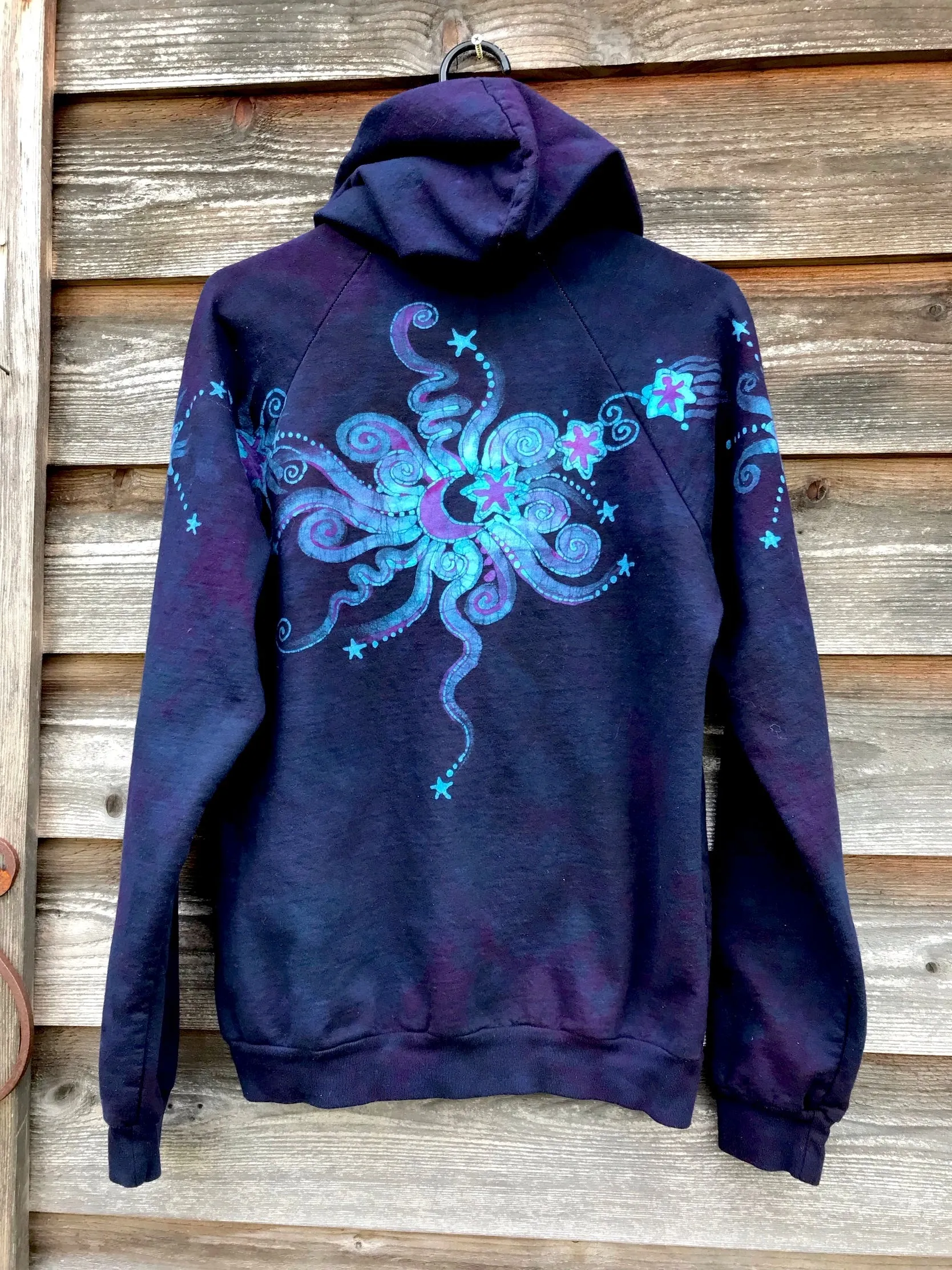 Fair Isle Galaxy Pullover Batik Hoodie - Organic Cotton - Size Medium ONLY