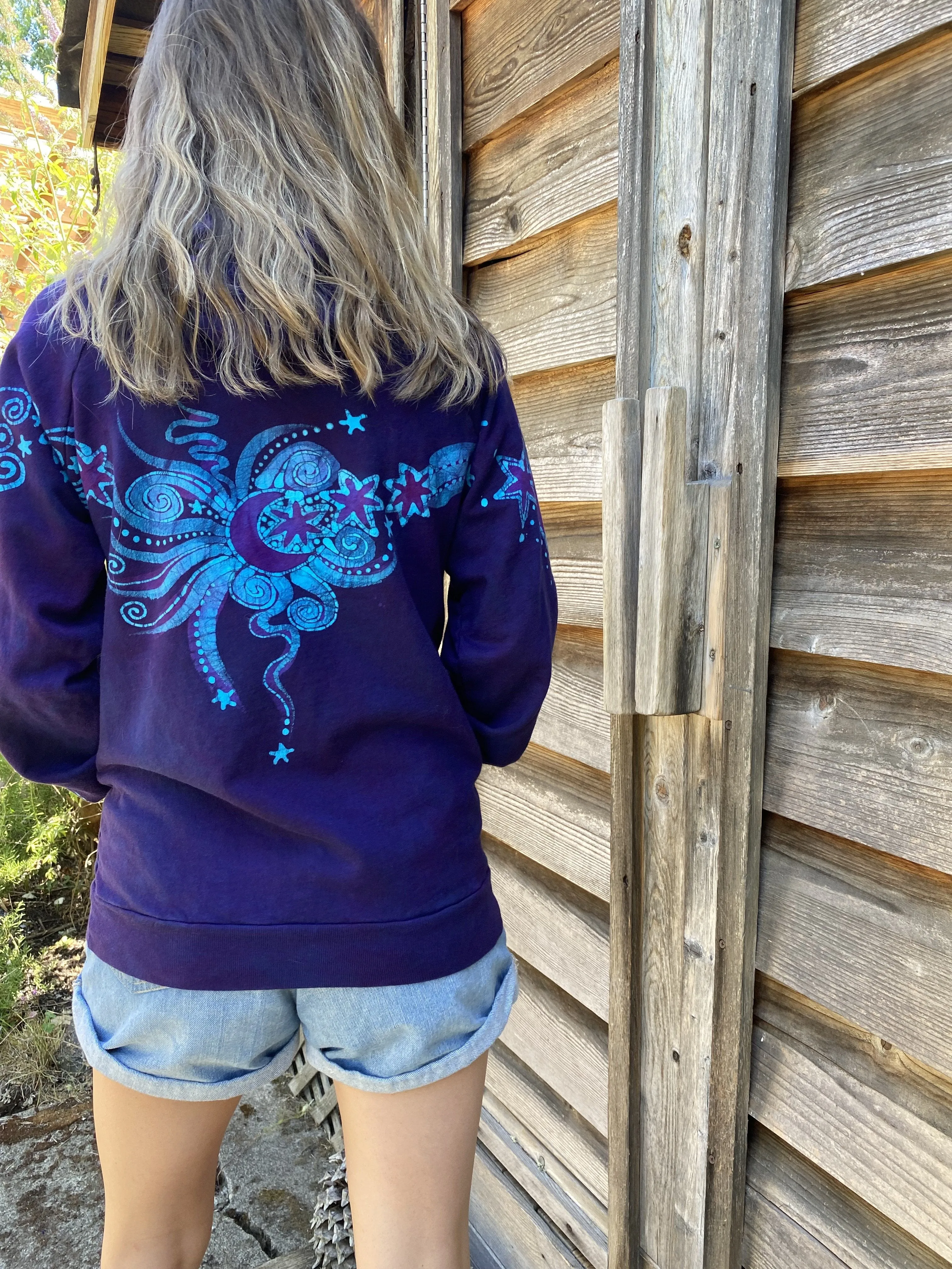 Fair Isle Galaxy Pullover Batik Hoodie - Organic Cotton