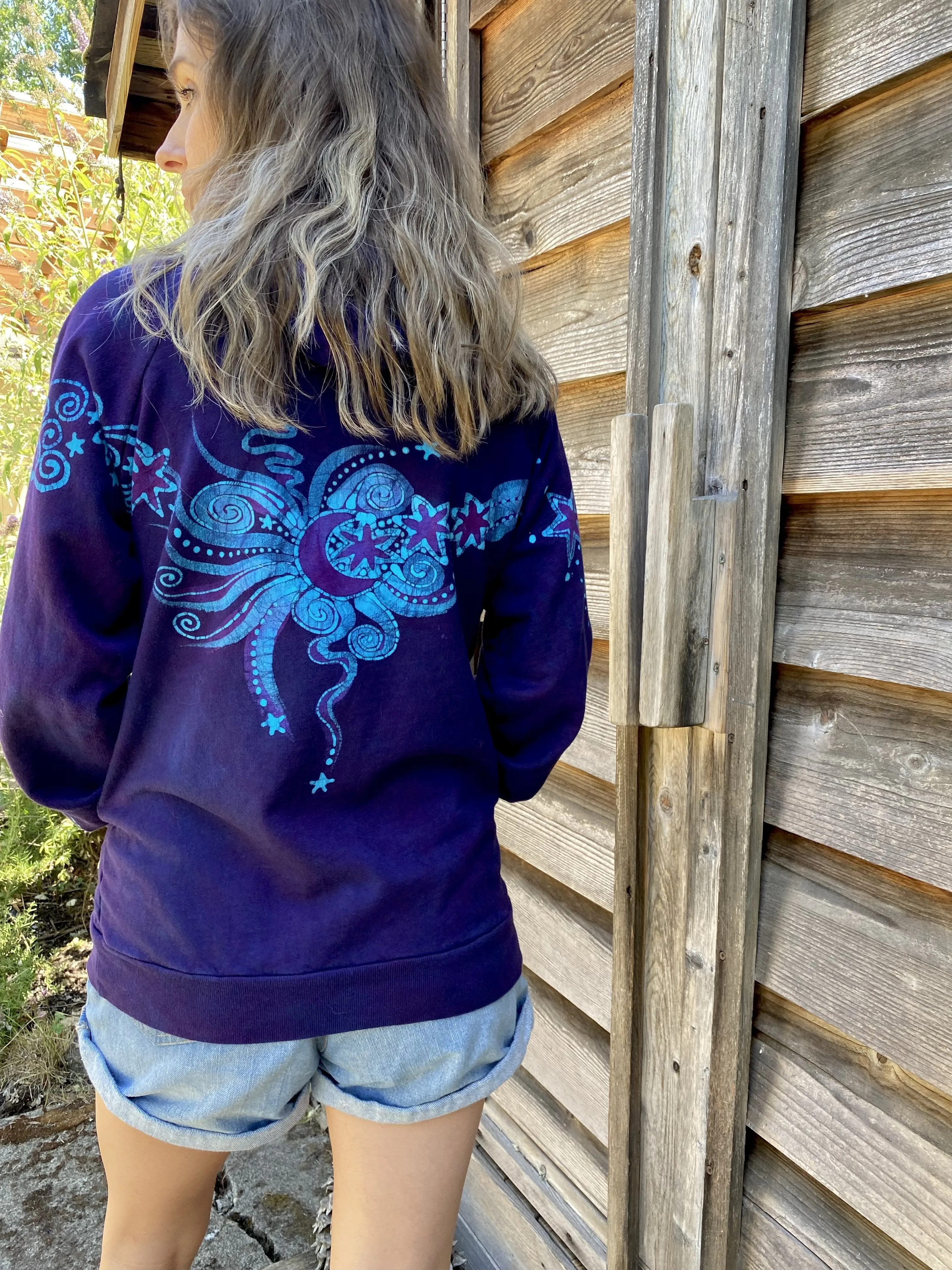 Fair Isle Galaxy Pullover Batik Hoodie - Organic Cotton