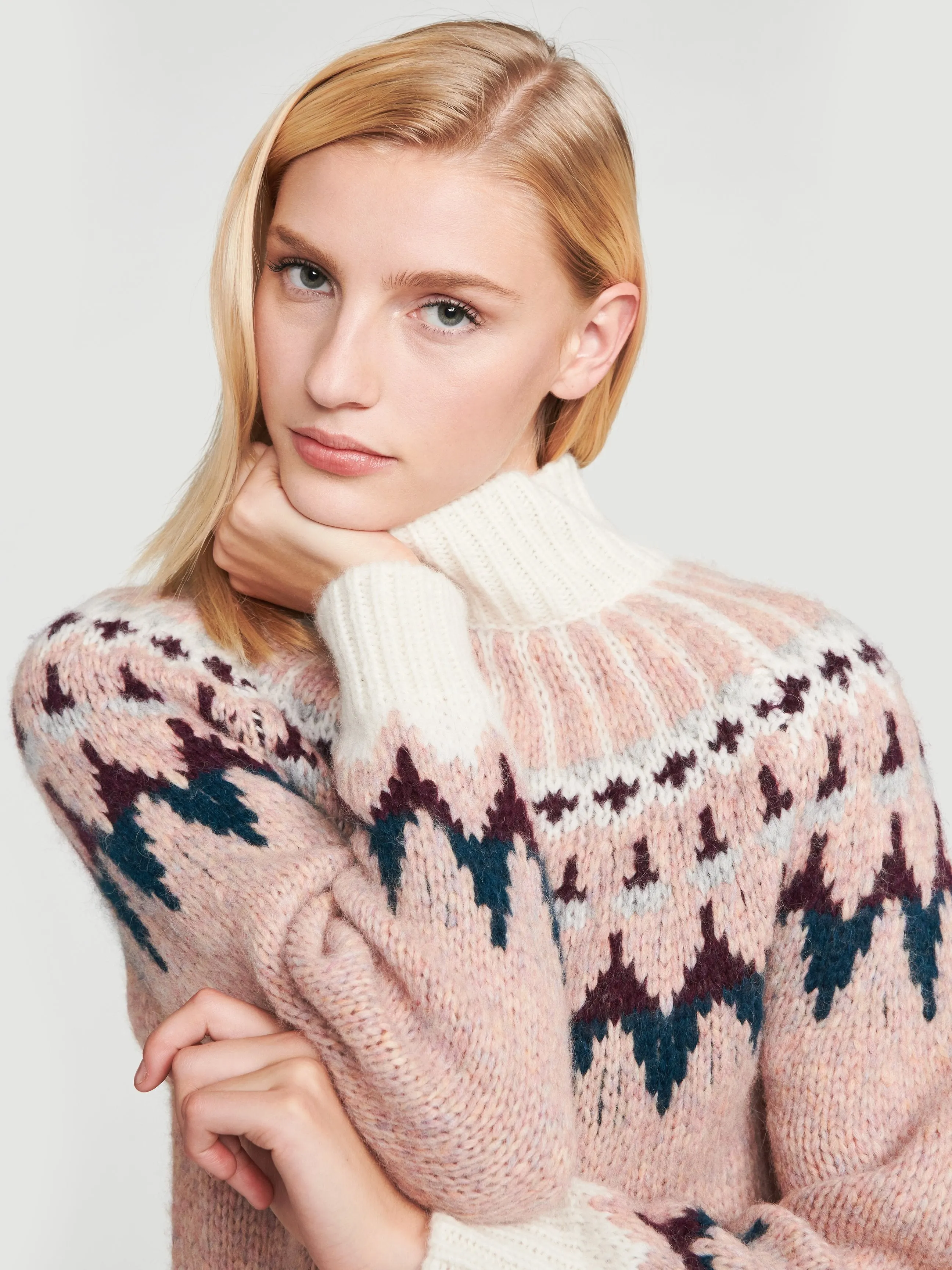 Fair Isle Turtleneck -- Washed Nude Multi