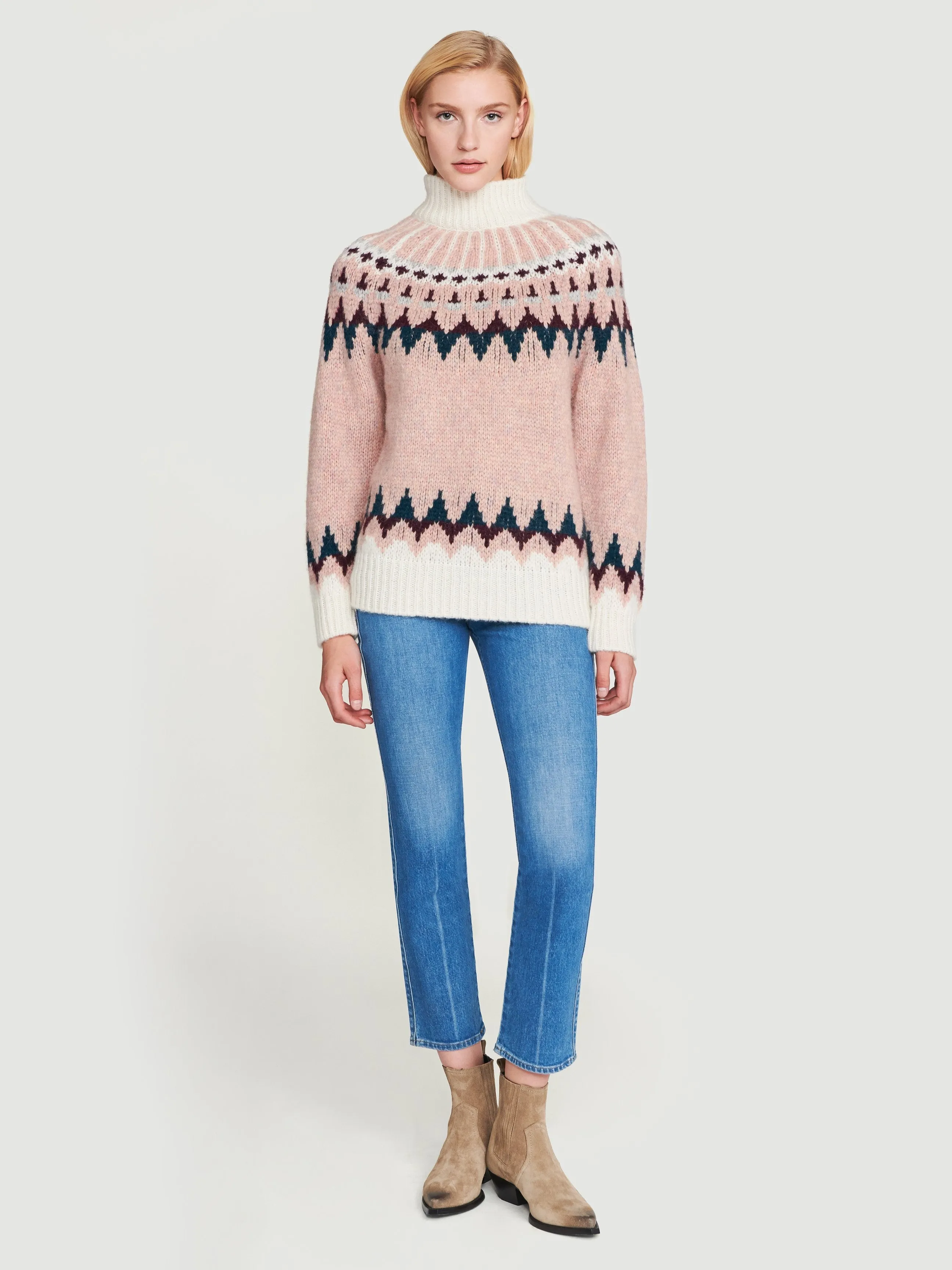 Fair Isle Turtleneck -- Washed Nude Multi