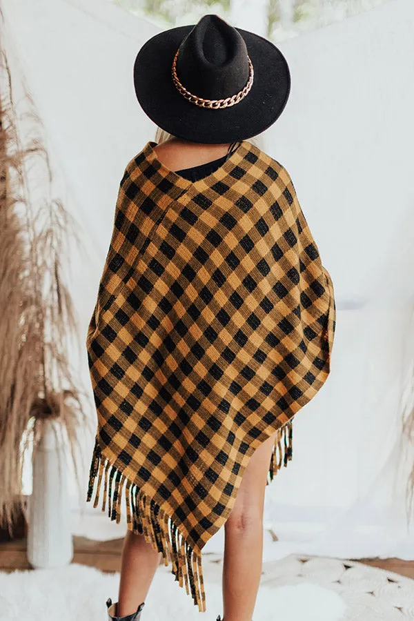 Fall In Vermont Buffalo Check Poncho In Golden Honey