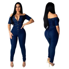 Fashion Denim Blue Sexy Spaghetti