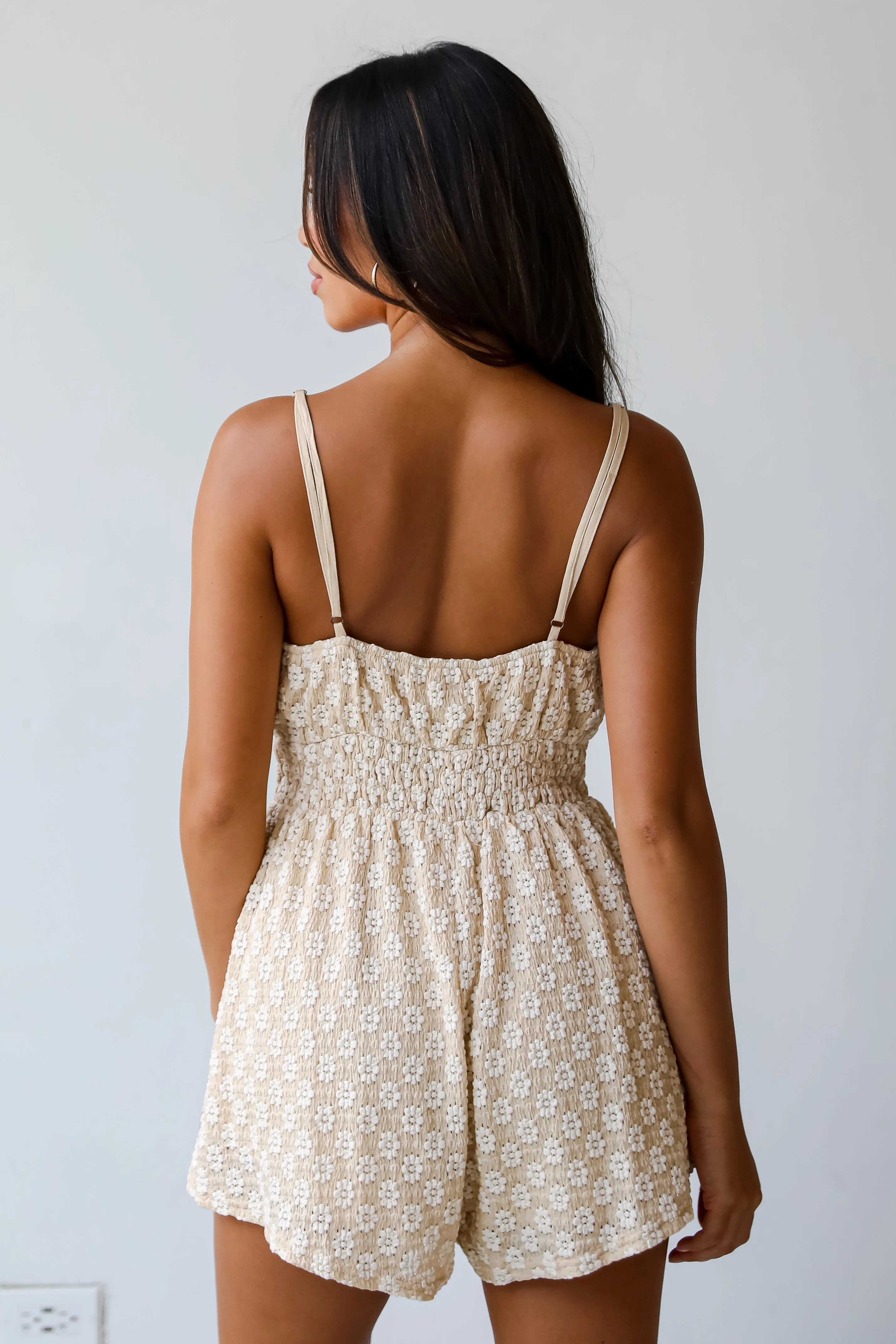 FINAL SALE - Especially Darling Beige Floral Romper