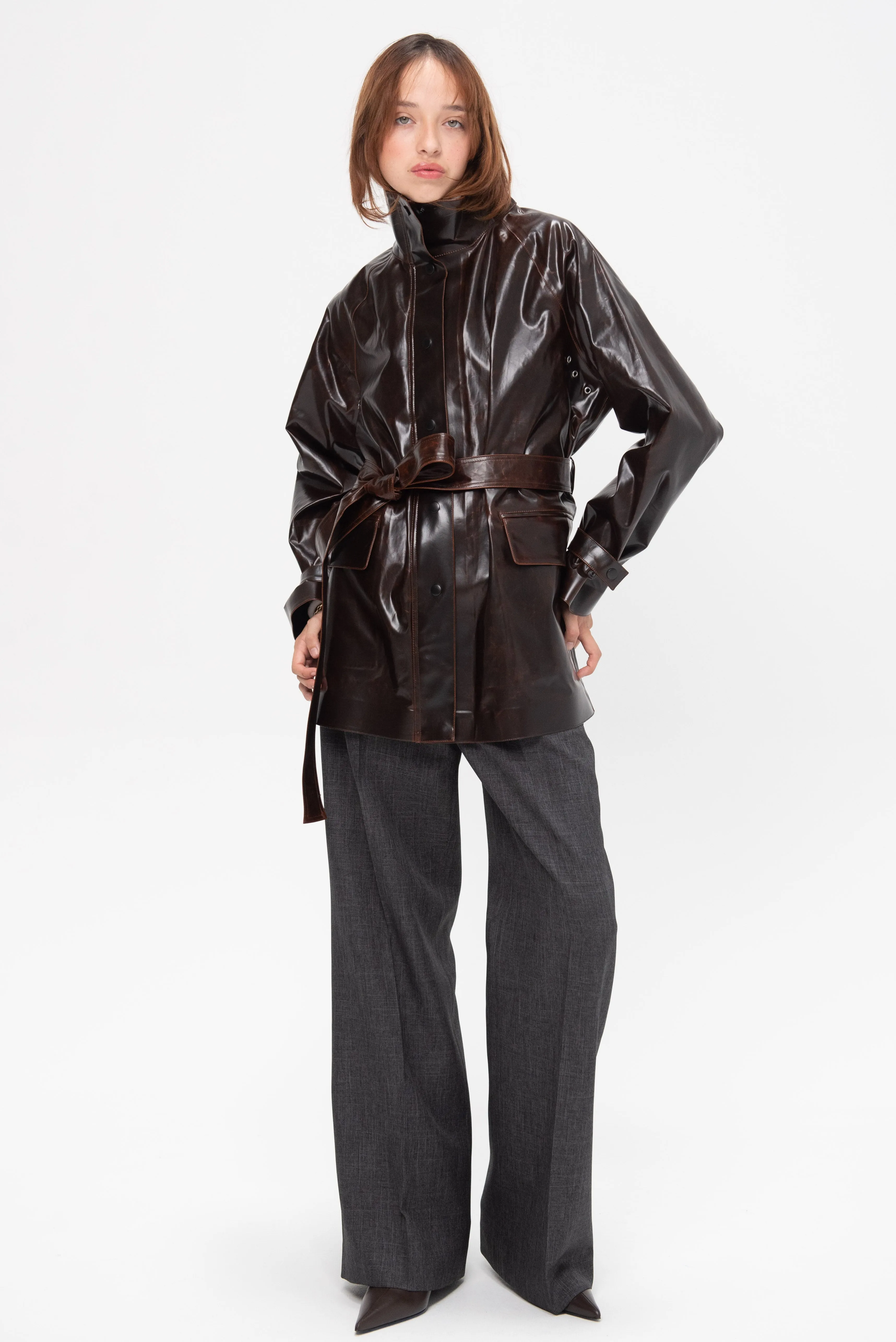 Finch Raincoat, Brown Black