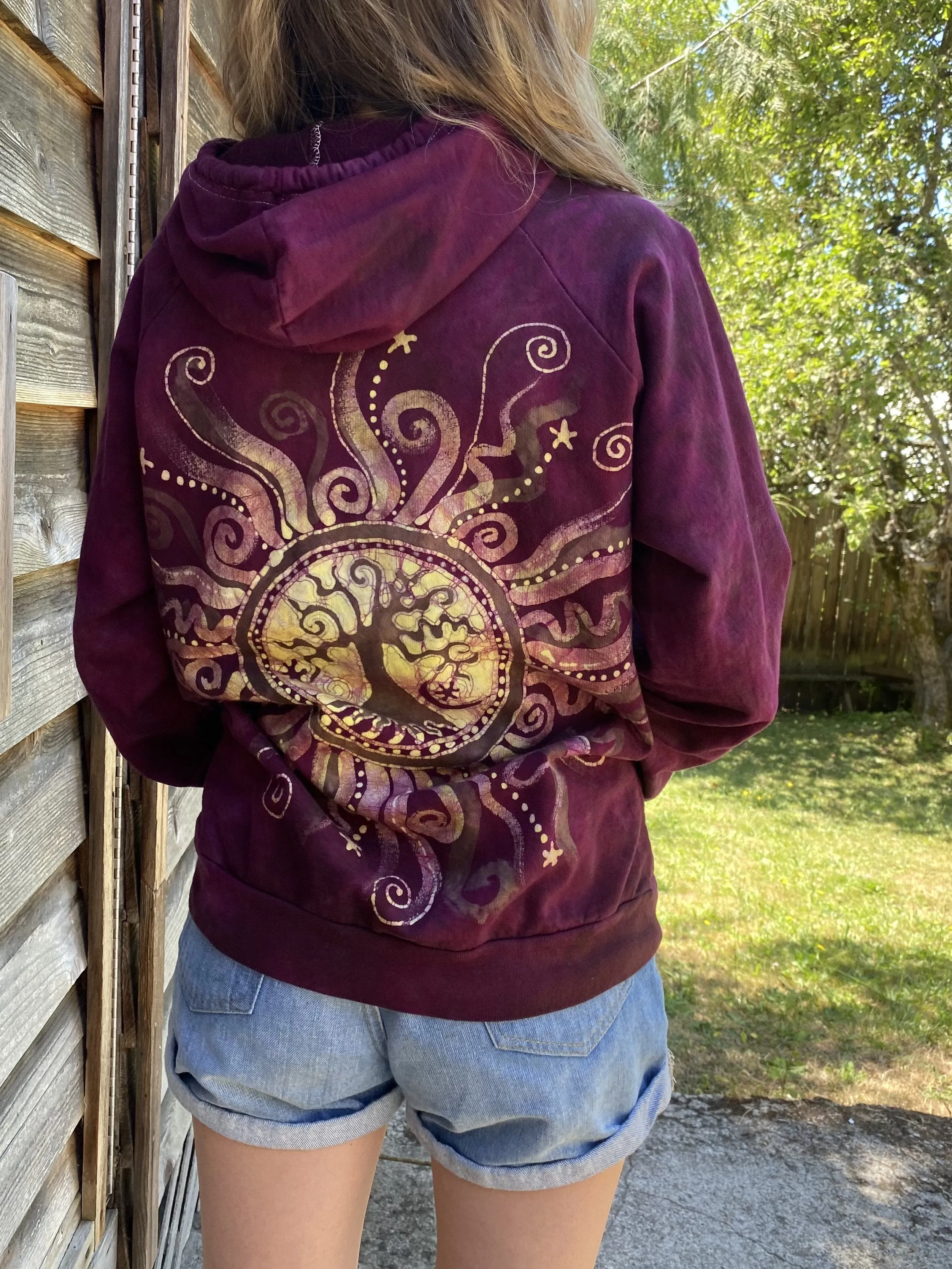 Fire On The Mountain Tree Of Life Pullover Batik Hoodie - Organic Cotton