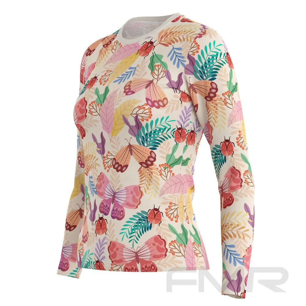 FMR Women's Botanical Print Long Sleeve Running Shirt