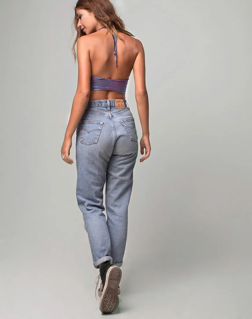 Fonda Crop top in Metallic Opal Shimmer