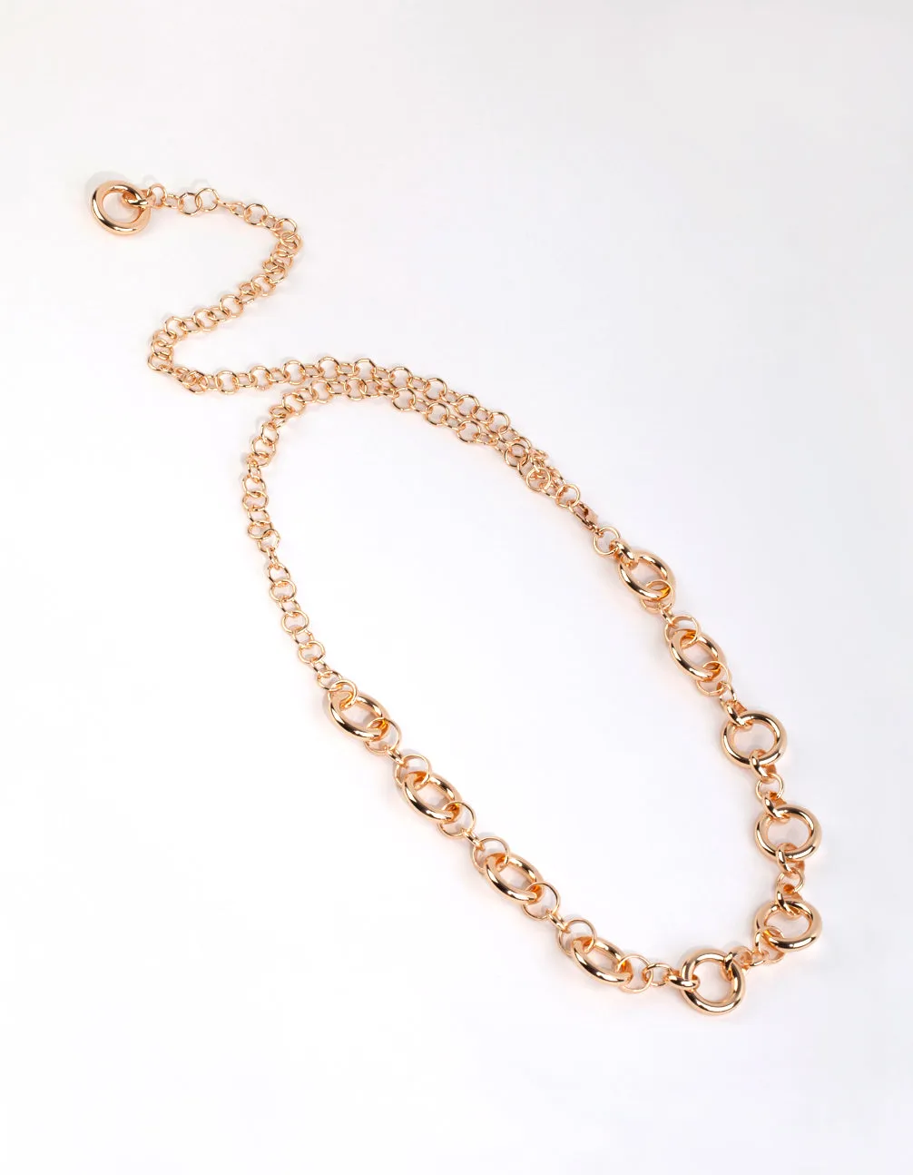 Gold Circle Detail Chain Belt