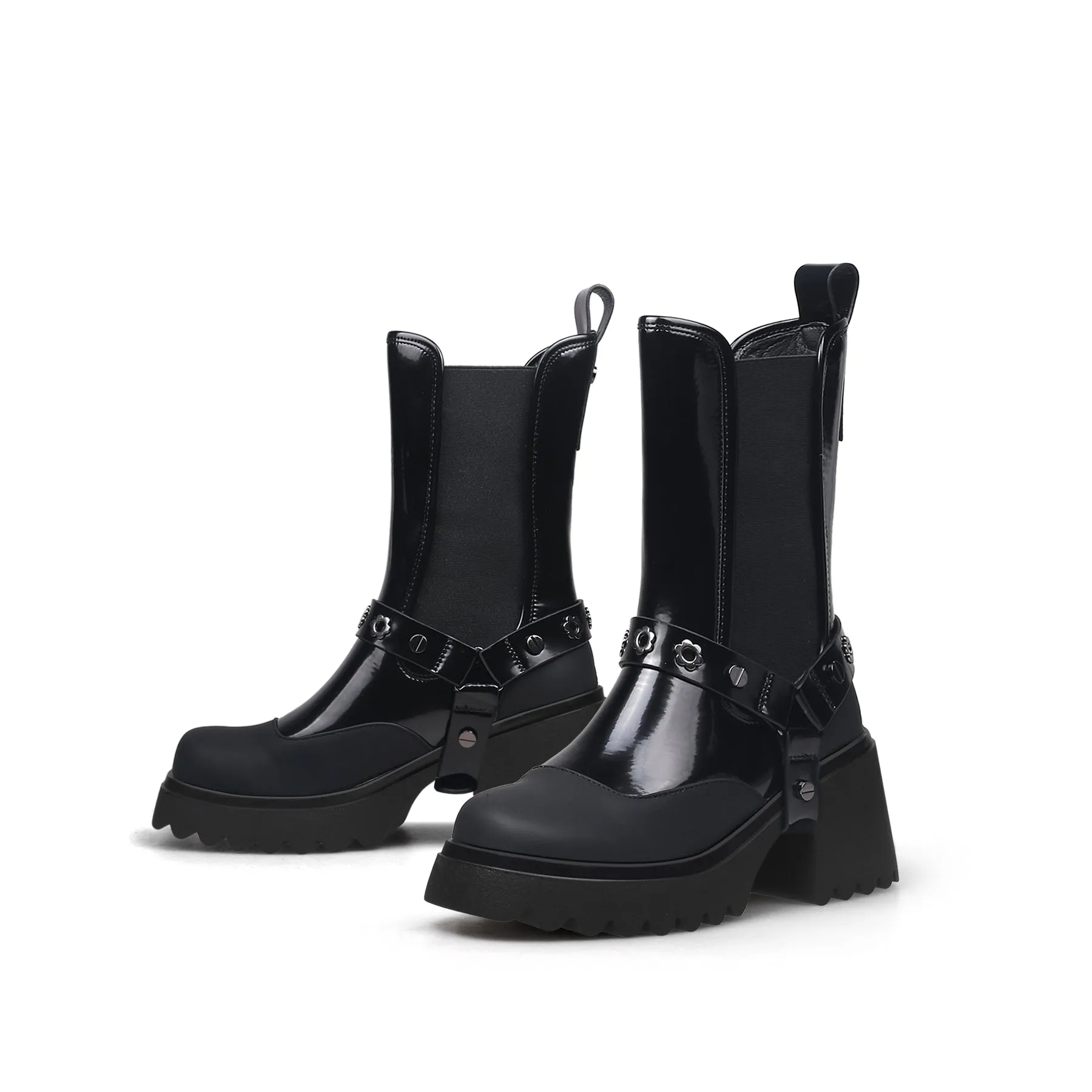 Gothic Punk Mid-Calf Boots