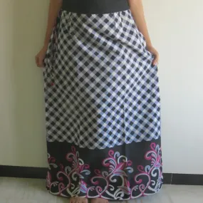 Gray Plaid Wrap Around Skirt