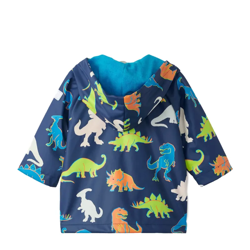 Hatley Colour Changing Baby Raincoat - Linework Dinos