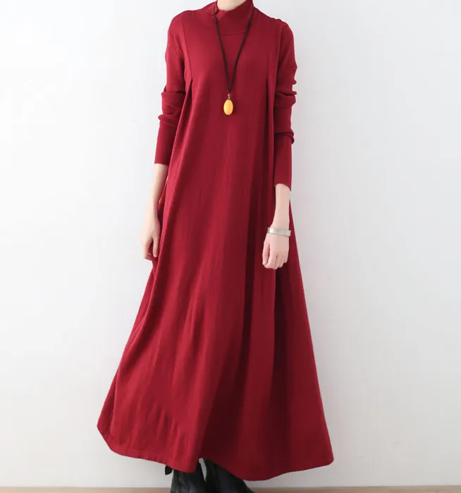 High Collar Knit Strench  Autumn Women Dresses Casual Women DressesSSM97219