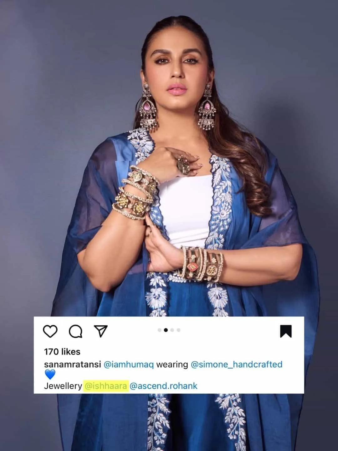 Huma Qureshi In Unique Traditional German Silver Plated Handcuff