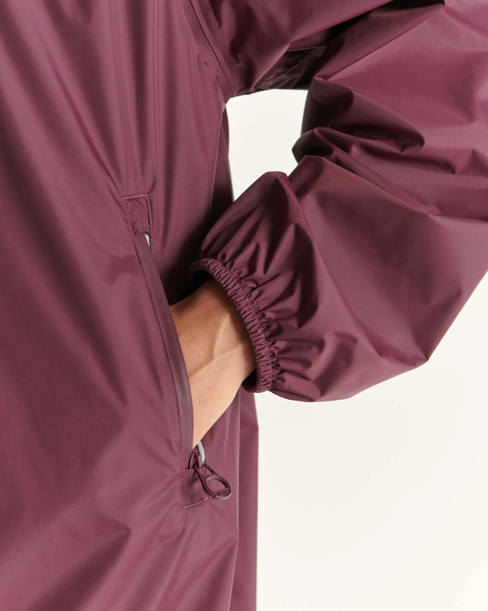 Imperméable long à capuche paquetable Aubergine Copenhagen