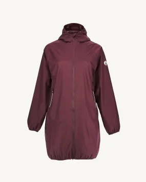 Imperméable long à capuche paquetable Aubergine Copenhagen