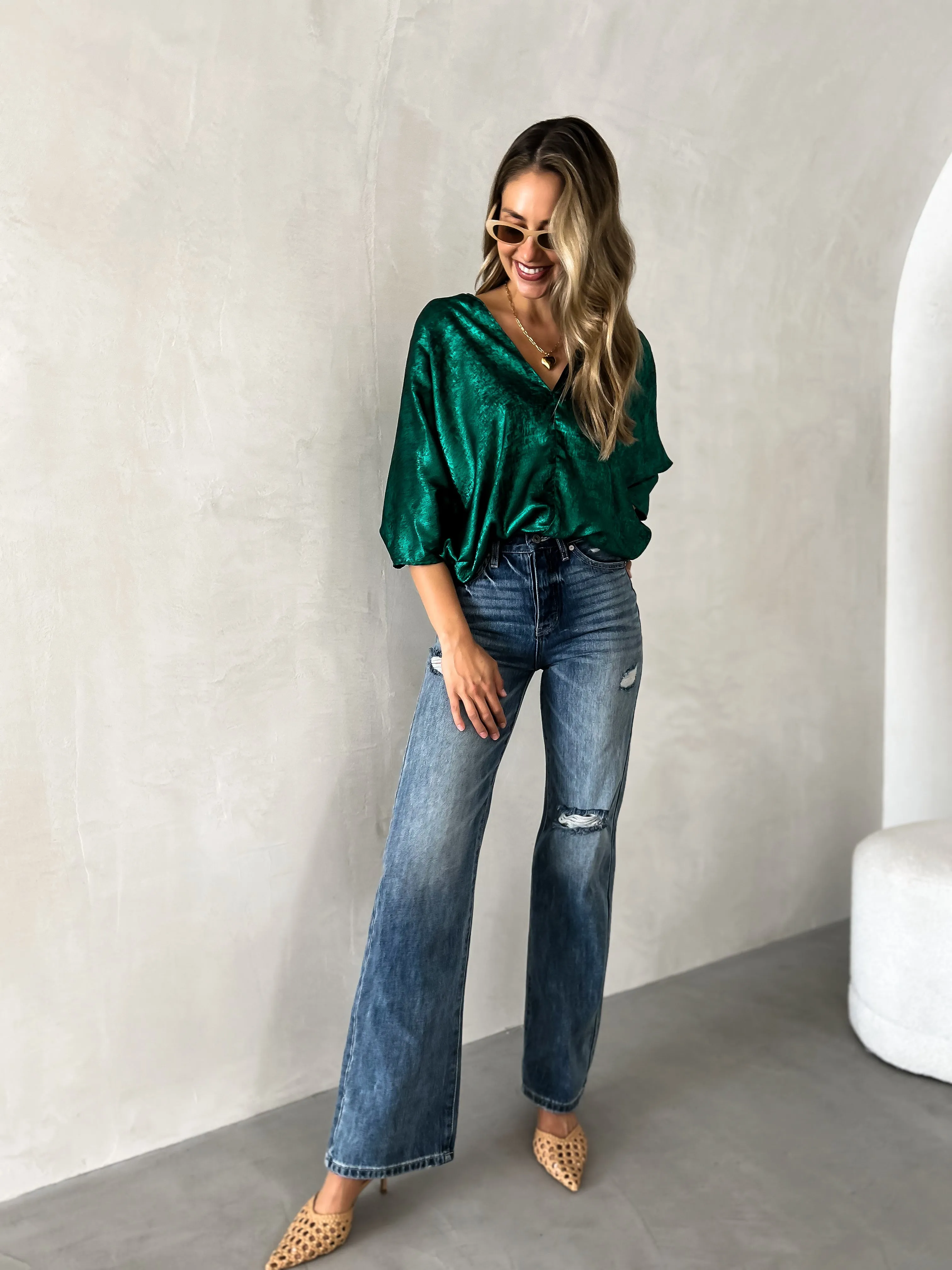 IRINA Metallic Top - Emerald