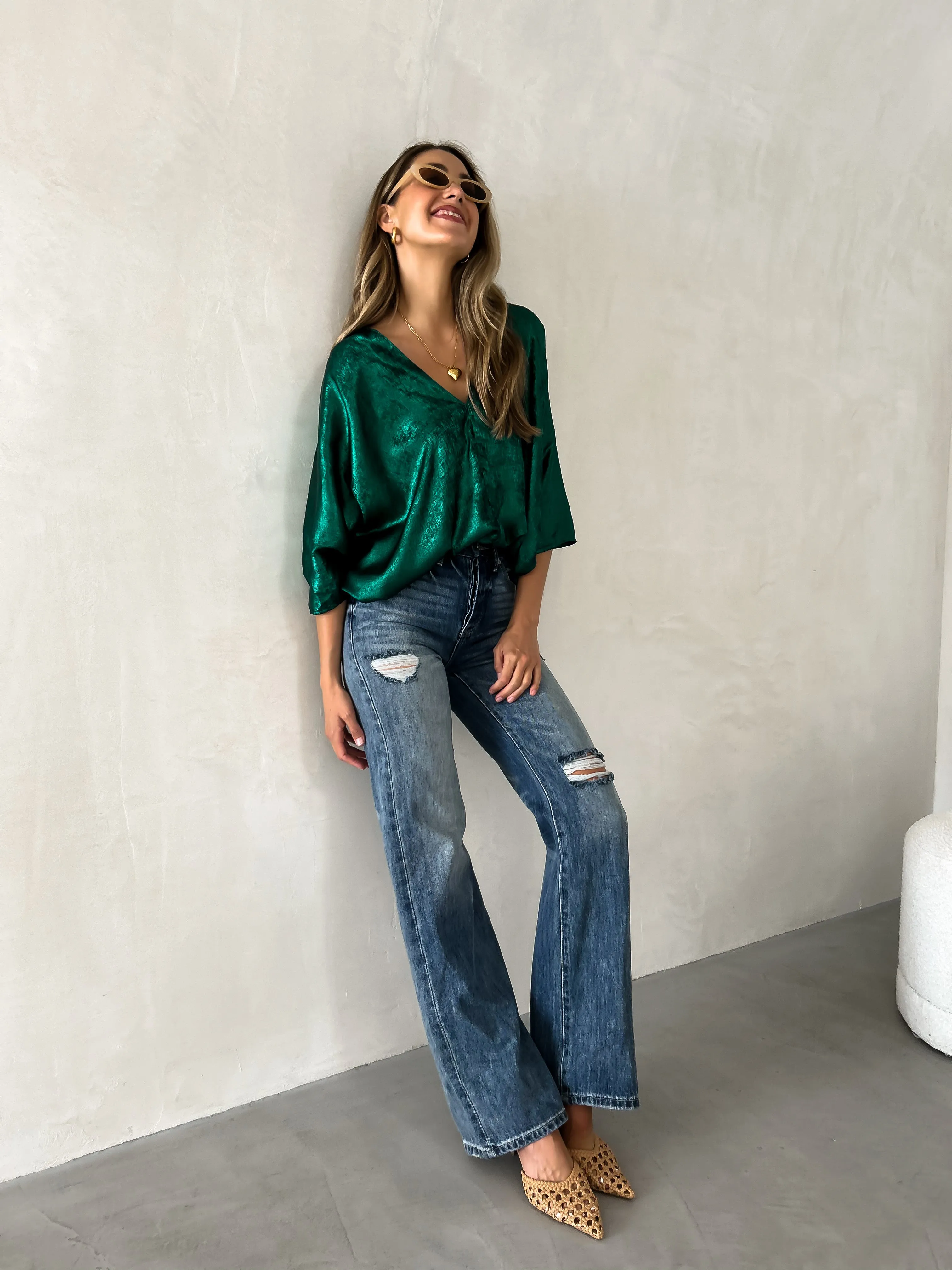 IRINA Metallic Top - Emerald