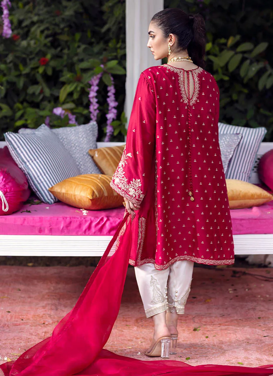 Isla Crimson Shirt and Dupatta