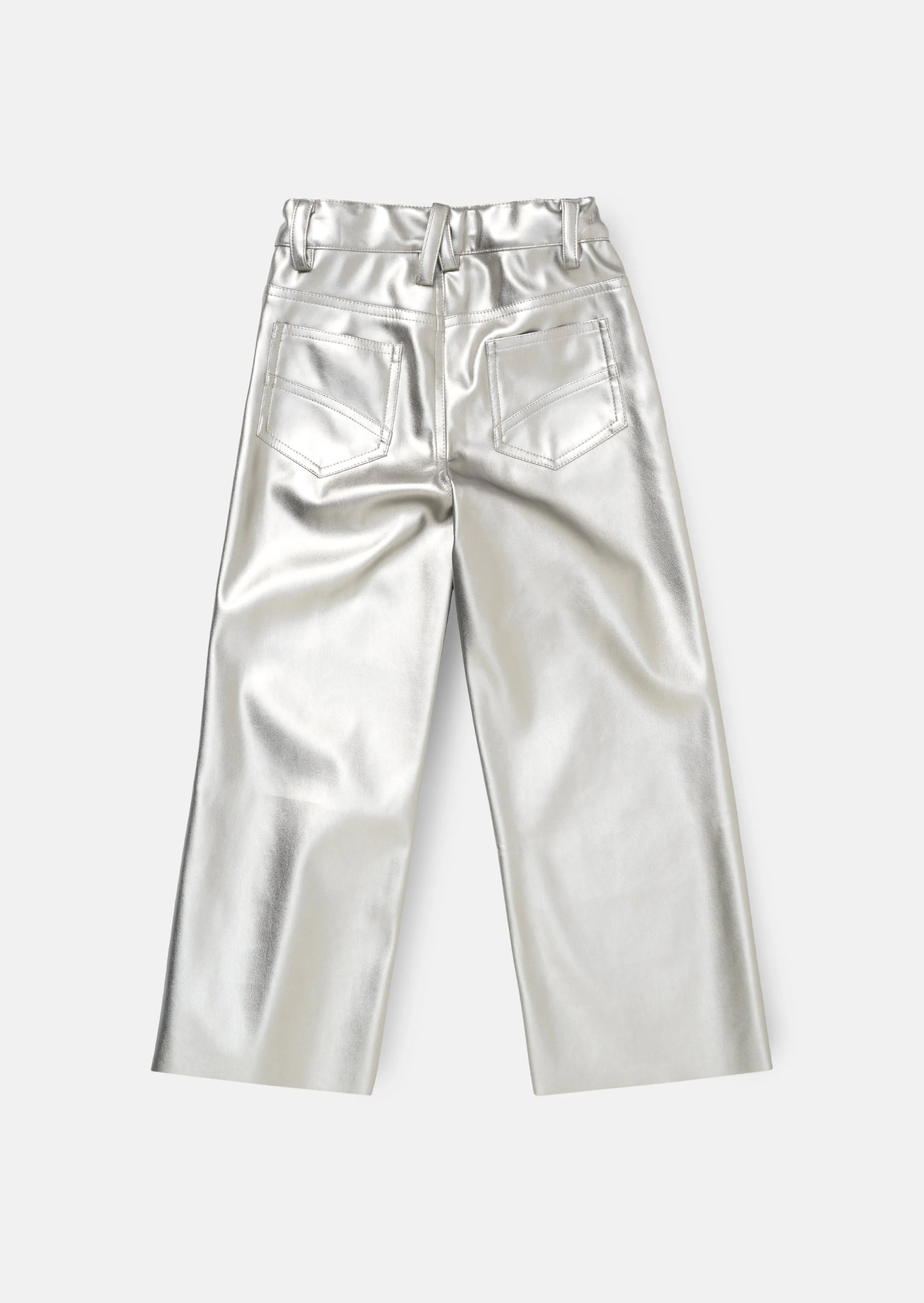 Jaya Silver Wide Leg Metallic Jean