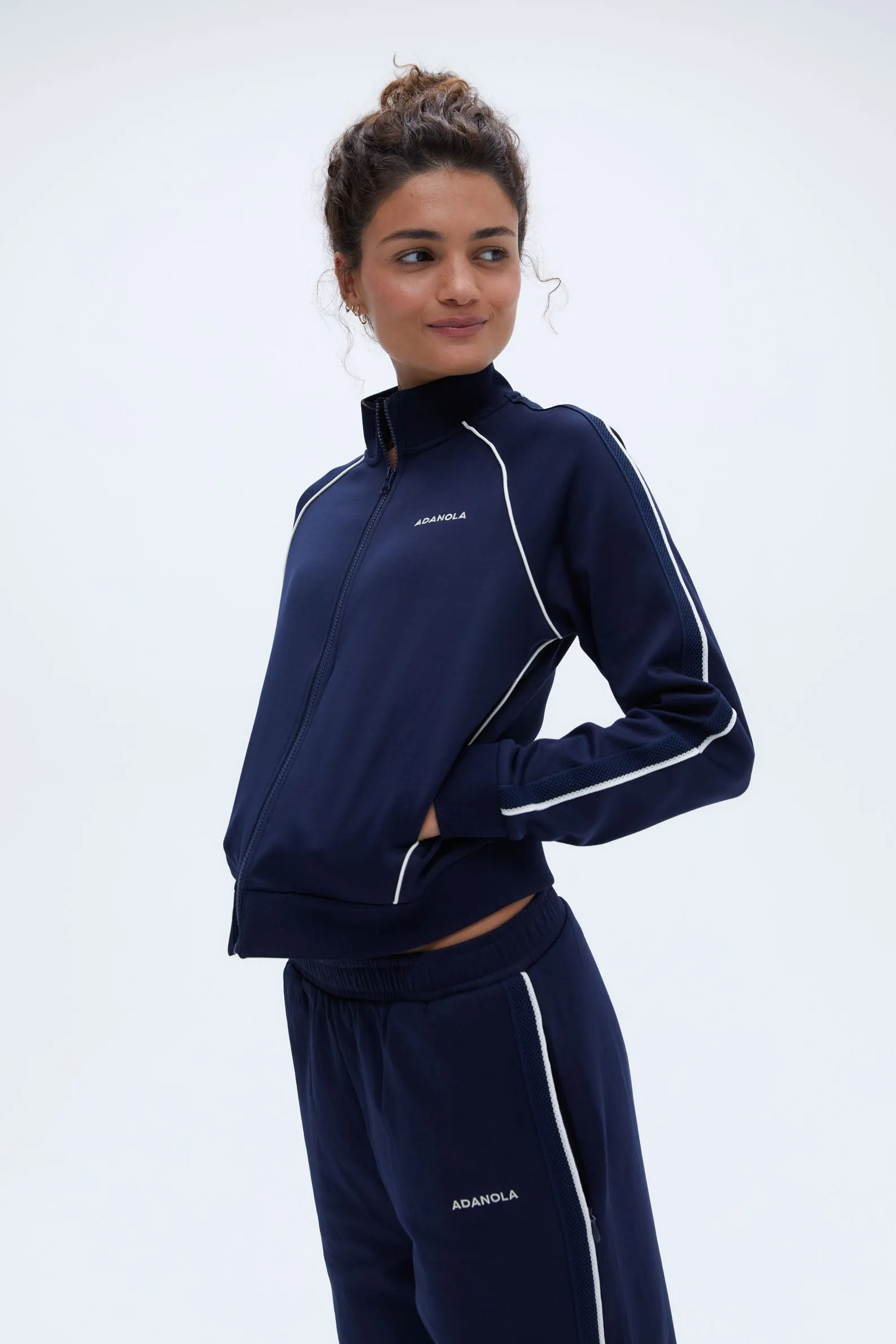 Jersey Track Jacket - Navy Blue