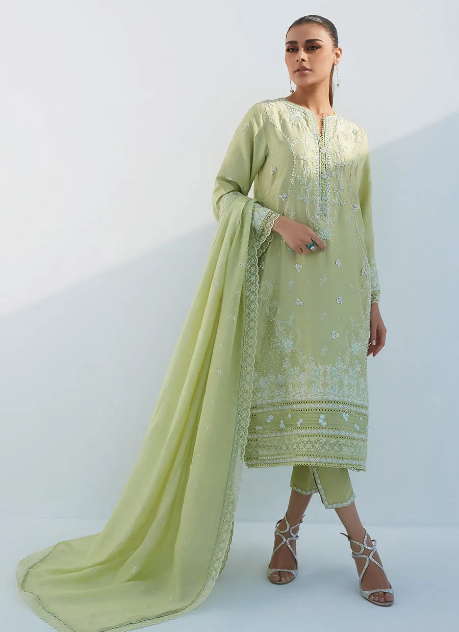 Judie Apple Green Shirt And Dupatta