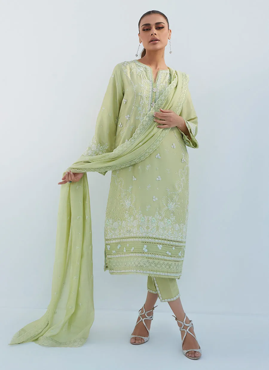 Judie Apple Green Shirt And Dupatta