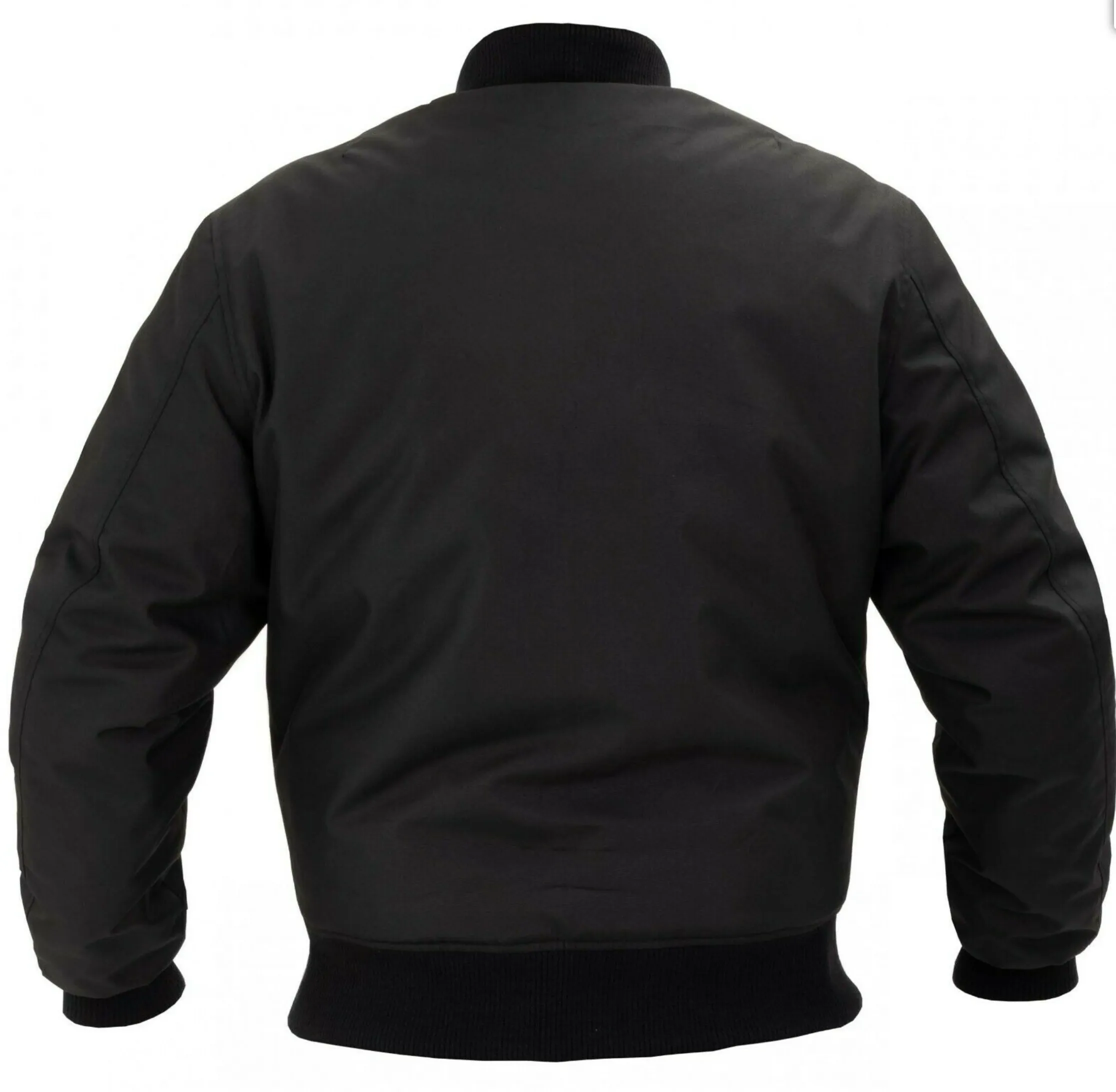 Kevlar lined Black Bomber Jacket with Elbow, Shoulder armour 7XL