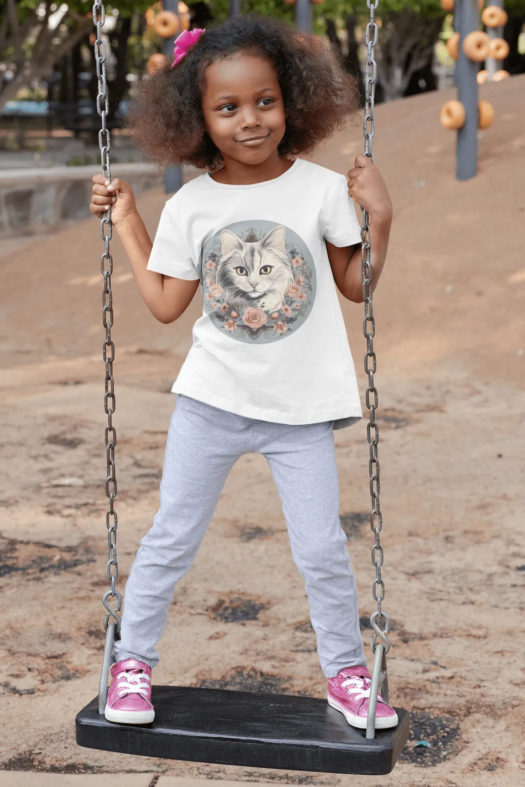 Kinder T-Shirt mit Katzenmotiv "Romantic Cat"