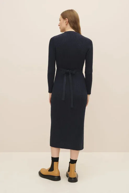 Kowtow Billie Wrap Dress - Navy Marle