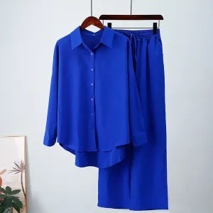 Light and Comfortable Solid Color Shirt and Pants Sets