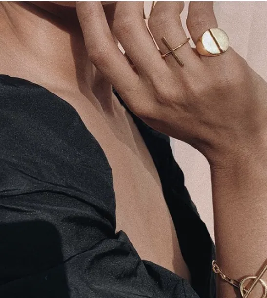 Line Bar Ring | 18kt Solid Gold