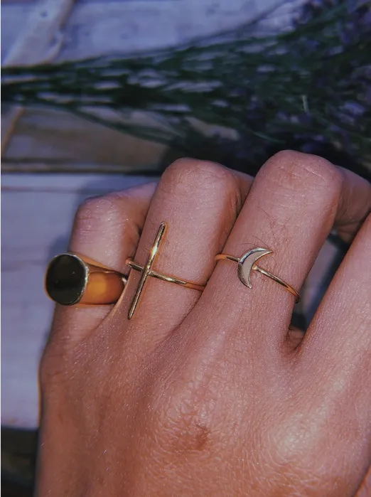 Line Bar Ring | 18kt Solid Gold