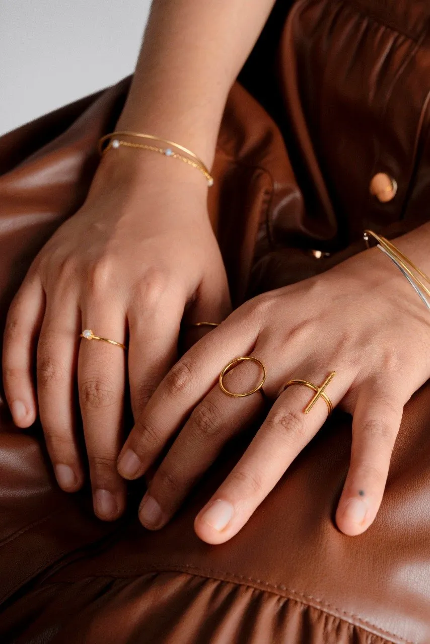 Line Bar Ring | 18kt Solid Gold