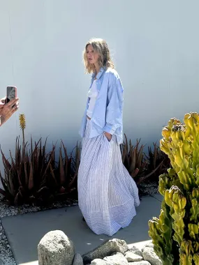 Linen striped maxi Skirt