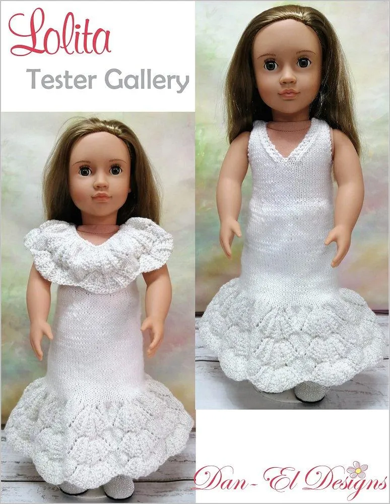 Lolita Dress 18" Doll Clothes Knitting Pattern