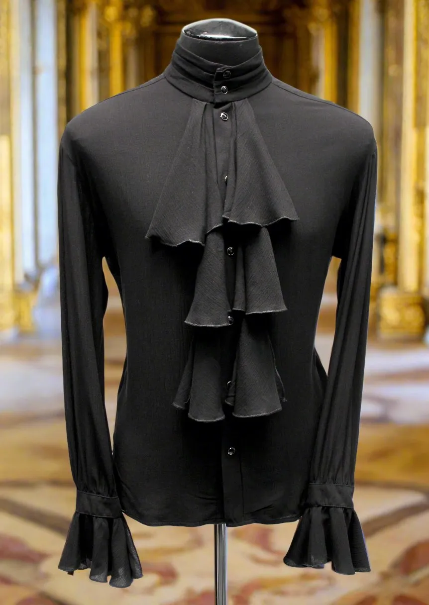 LOUIS XIV SHIRT - BLACK GABARDINE