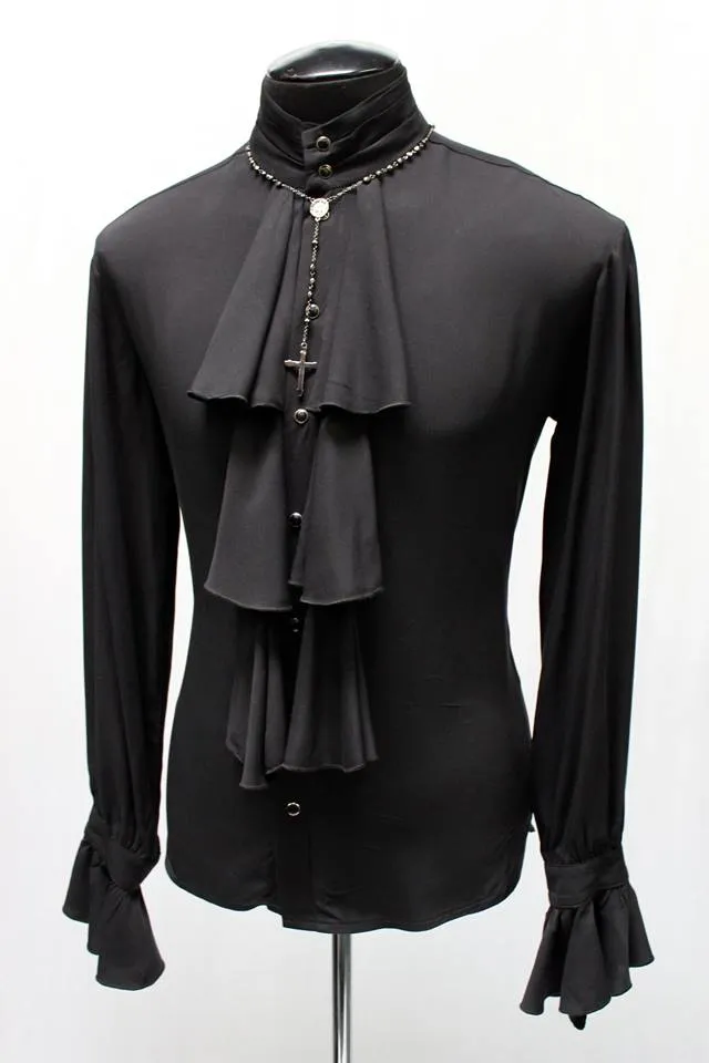 LOUIS XIV SHIRT - BLACK GABARDINE