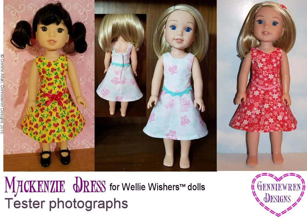 Mackenzie Dress 14.5" Doll Clothes Pattern