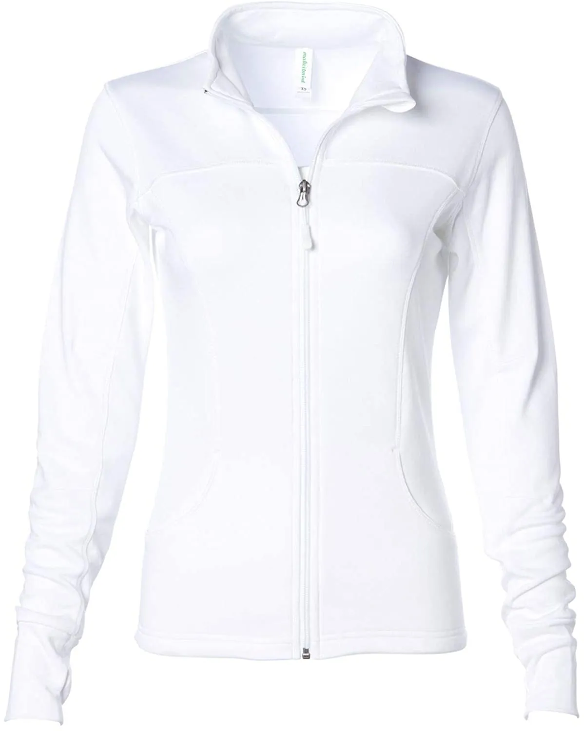 makeitmint Women's Comfy Zip Up Stretchy Work Out Track Jacket w/Back Pocket