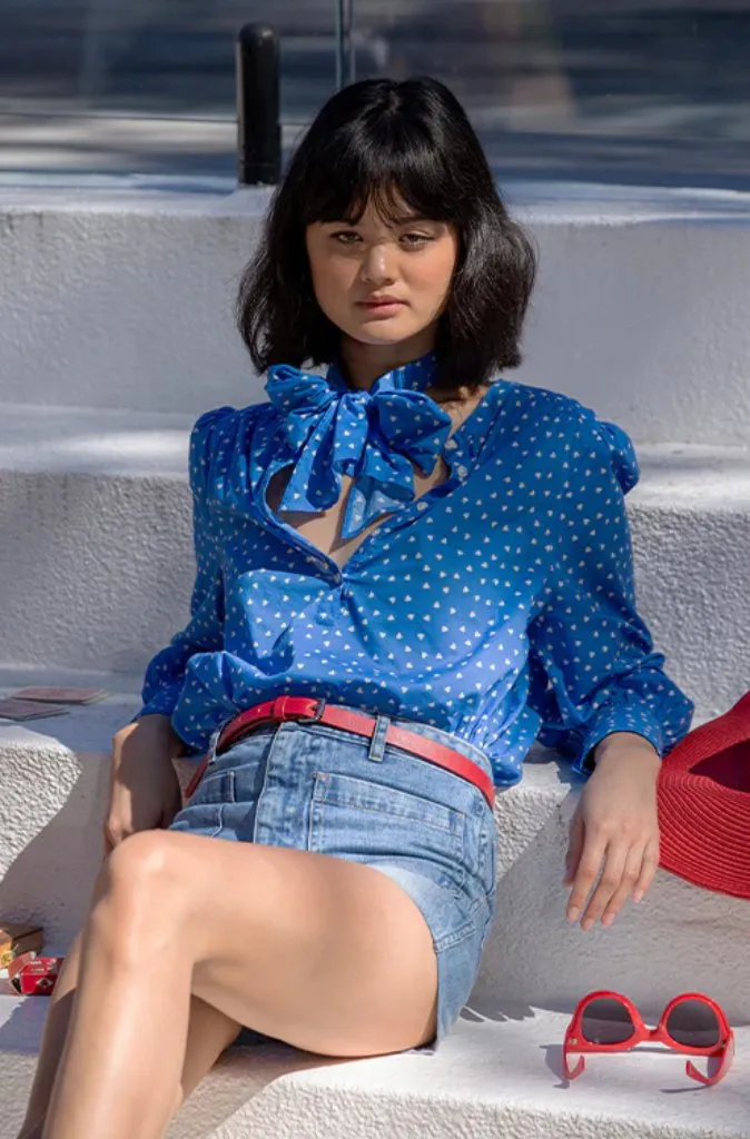 Marie Louise Je t'aime Blouse in Blue