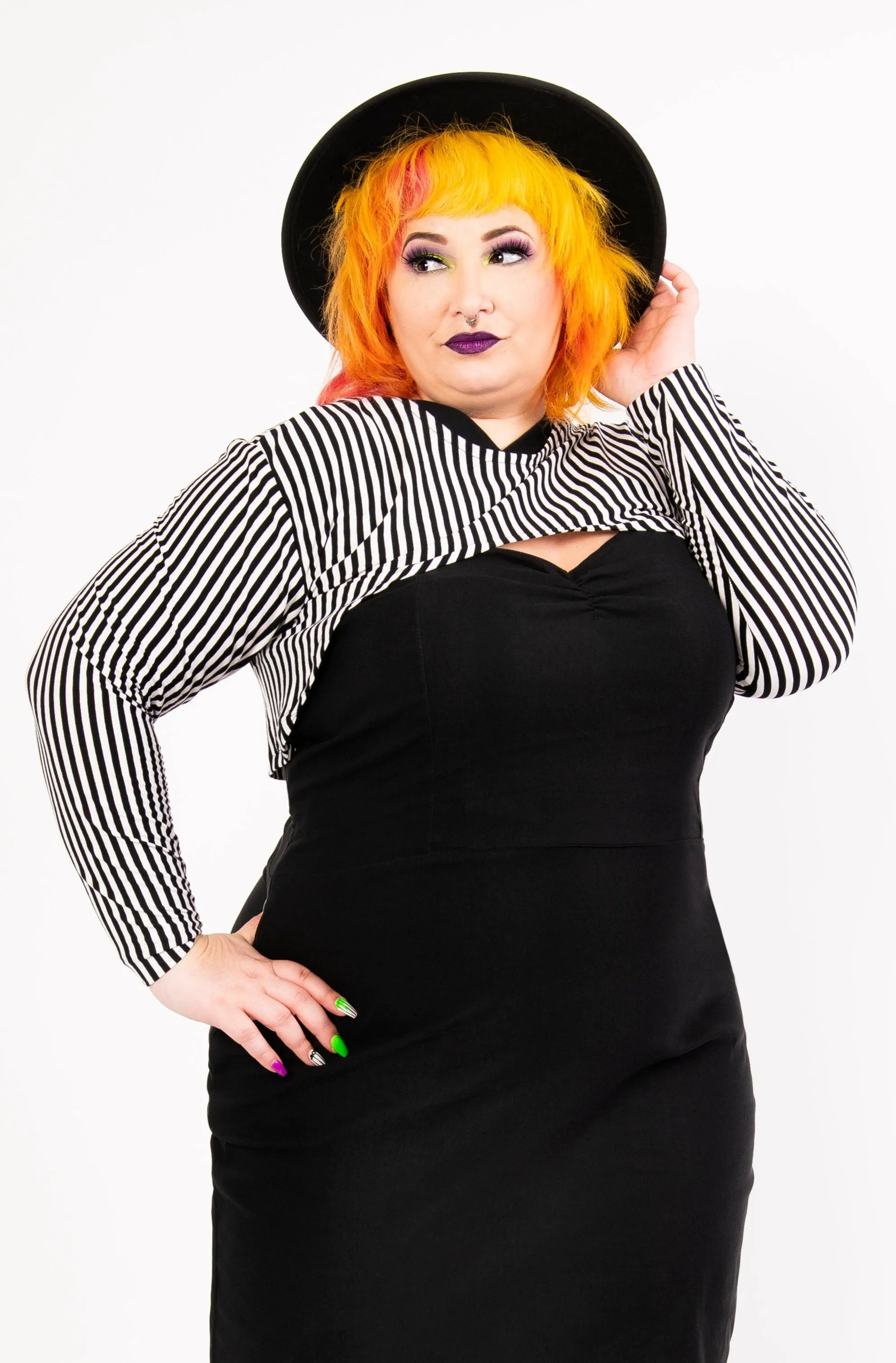 Marielle shrug - Black/white stripes