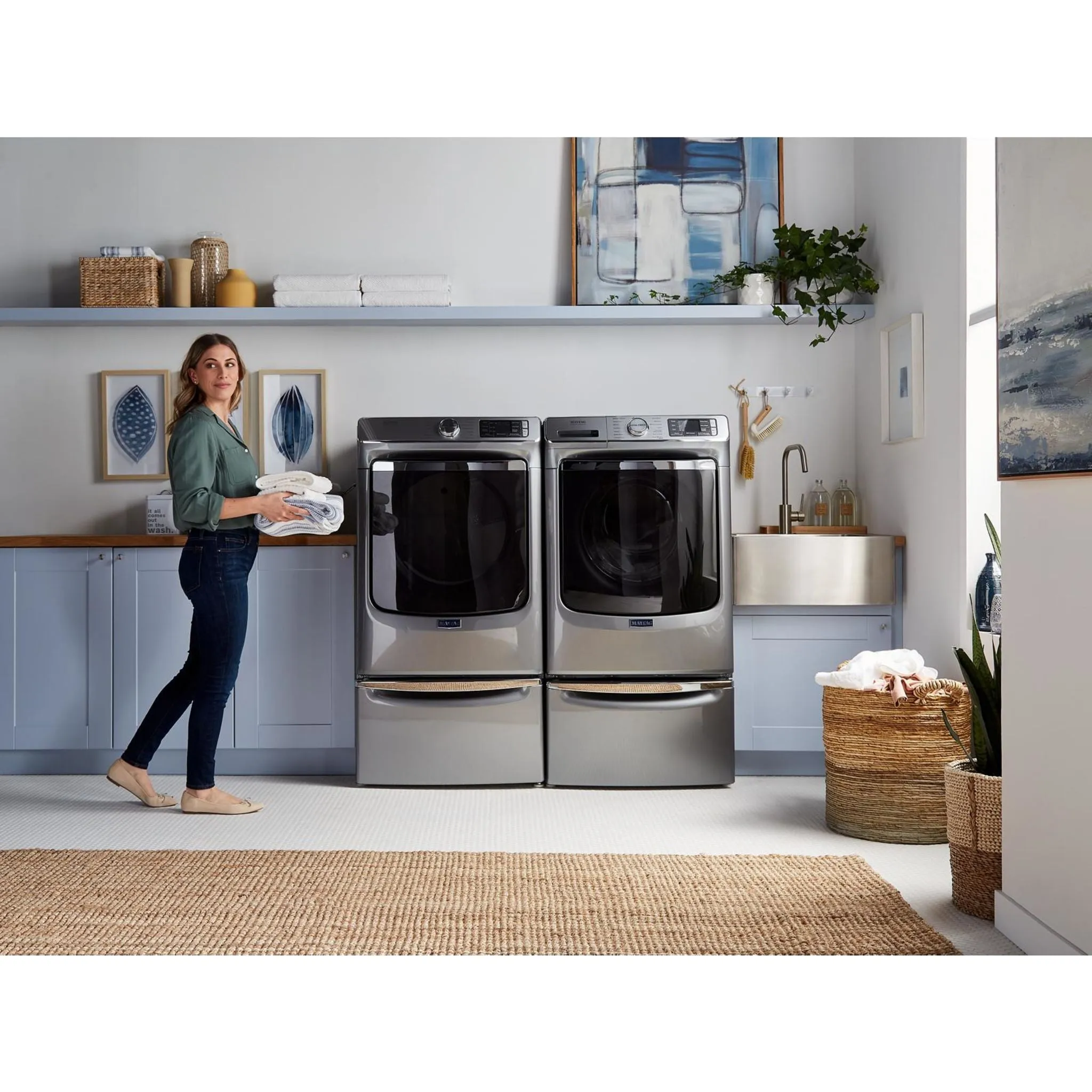 Maytag Smart Front Load Electric Dryer with Extra Power and Advanced Moisture Sensing with industry-exclusive extra moisture sensor - 7.3 cu. ft. (YMED8630HC)