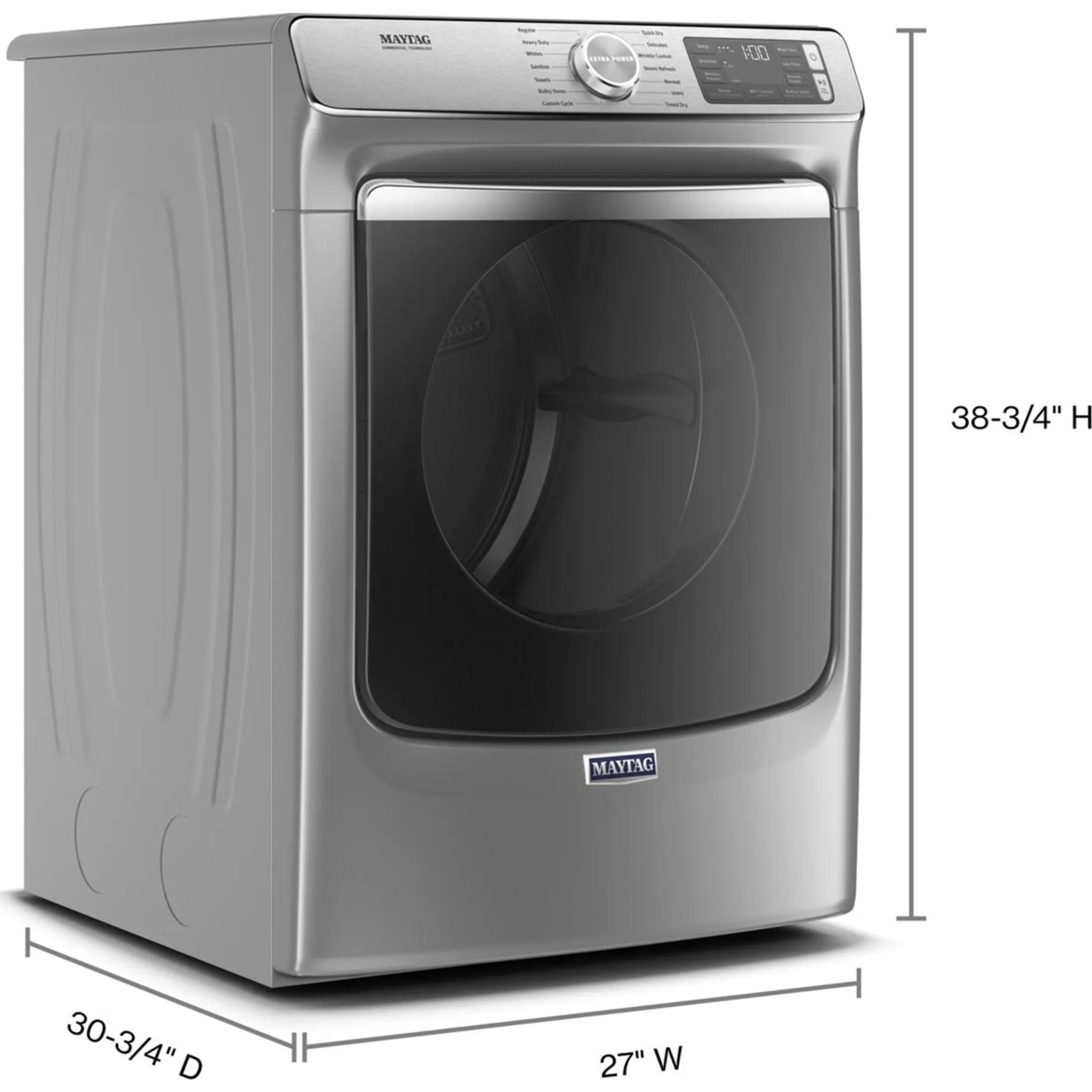 Maytag Smart Front Load Electric Dryer with Extra Power and Advanced Moisture Sensing with industry-exclusive extra moisture sensor - 7.3 cu. ft. (YMED8630HC)