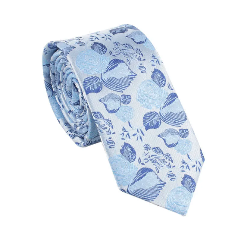 Men's Wedding Party Leisure Suit Skinny Floral Necktie