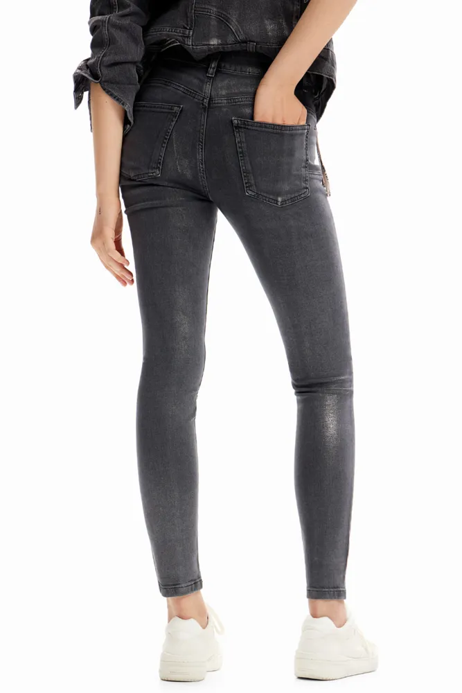 Metallic Push-Up Skinny Jeans By Desigual