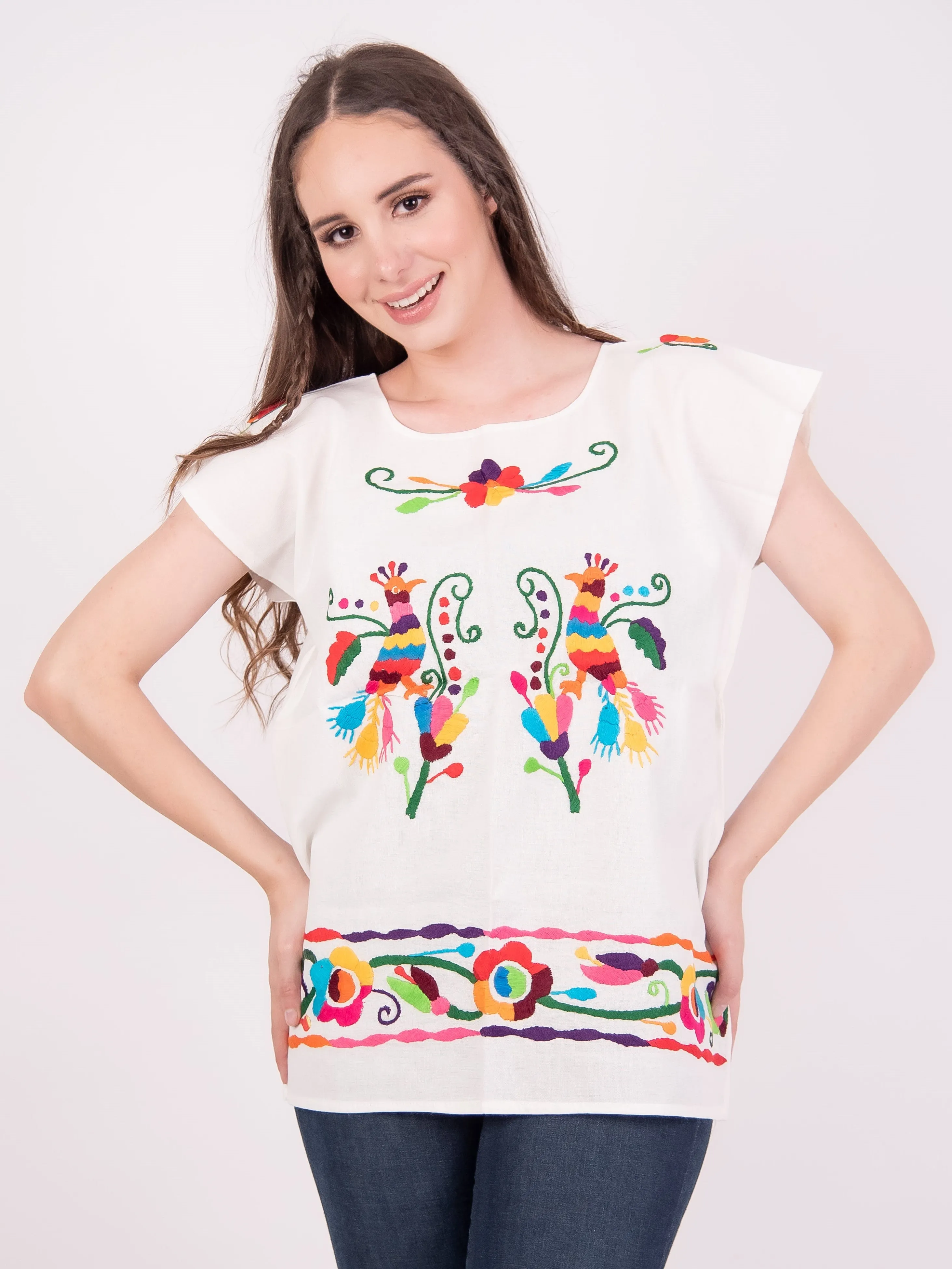 Mexican Handmade Embroidered Blouse Cuernavaca